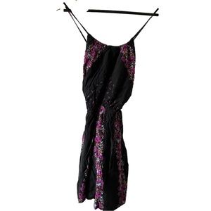 Free People Black Floral Maxi Dress with Purple Accents